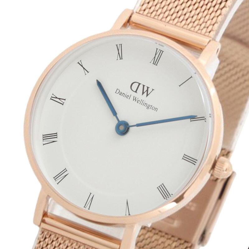 ダニエルウェリントン DANIEL WELLINGTON Petite Roman Numerals Melrose 28 DW00100681 ウオッチ レディース 白いこと 石英 さくら色ゴールド