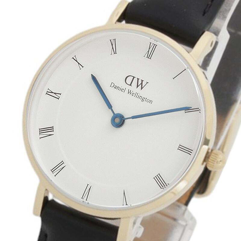 ダニエルウェリントン DANIEL WELLINGTON Petite Roman Numerals Sheffield Gold 28 DW00100686 ウオッチ レディース 白いこと 石英 黒いこと なめし革