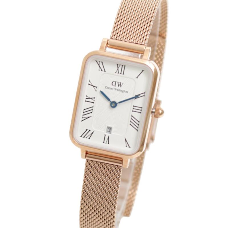 ダニエルウェリントン DANIEL WELLINGTON QUADRO MELROSE ROMAN NUMERALS DATE DW00100860 ウオッチ レディース 白いこと 石英 アナログ 並行輸入品