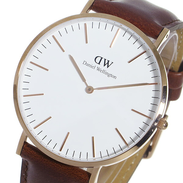 ダニエルウェリントン ウオッチ CLASSIC ST MAWES 40 さくら色ゴールド 0106DW DW00100006 DW00600006 白いこと 赤銅色 白いこと
