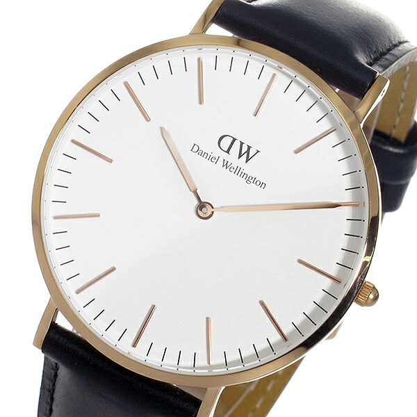 ダニエルウェリントン ウオッチ CLASSIC SHEFIELD 40 さくら色ゴールド 0107DW DW00100007 DW00600007 白いこと 黒いこと 白いこと