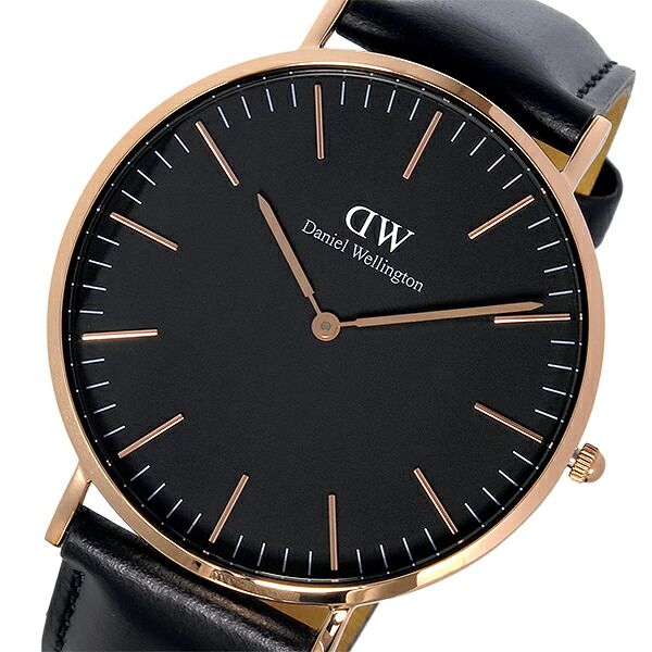 ダニエルウェリントン ウオッチ CLASSIC SHEFIELD 40 さくら色ゴールド DW00100127 DW00600127 黒いこと 黒いこと