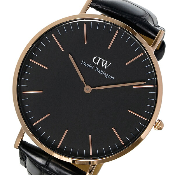 ダニエルウェリントン ウオッチ CLASSIC READING 40 さくら色ゴールド DW00100129 黒いこと 黒いこと