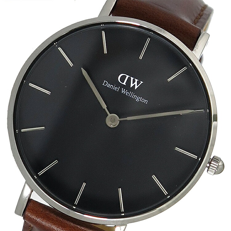 ダニエルウェリントン ウオッチ PETITE ST MAWES 32 しろがね色 DW00100181 黒いこと 赤銅色 黒いこと