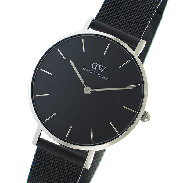 ダニエルウェリントン ウオッチ PETITE ASHFIELD 32 しろがね色 DW00100202 黒いこと 黒いこと