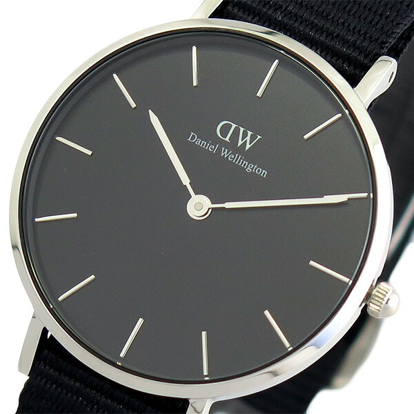 ダニエルウェリントン ウオッチ PETITE CORNWALL 32 しろがね色 DW00100216 黒いこと 黒いこと
