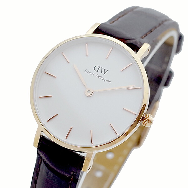 ダニエルウェリントン ウオッチ CLASSIC YORK 28 サクラ色ゴールド DW00100232 白いこと 靉靆たる赤銅色