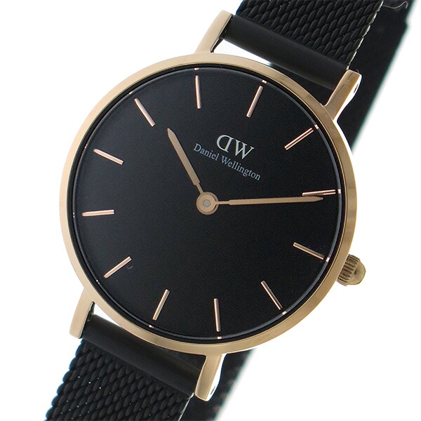 ダニエルウェリントン ウオッチ PETITE ASHFIELD 28 さくら色ゴールド DW00100245 黒いこと 黒いこと