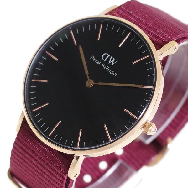 ダニエルウェリントン ウオッチ CLASSIC ROSELYN 36 さくら色ゴールド DW00100273 DW00600273 黒いこと ルビー赤いこと