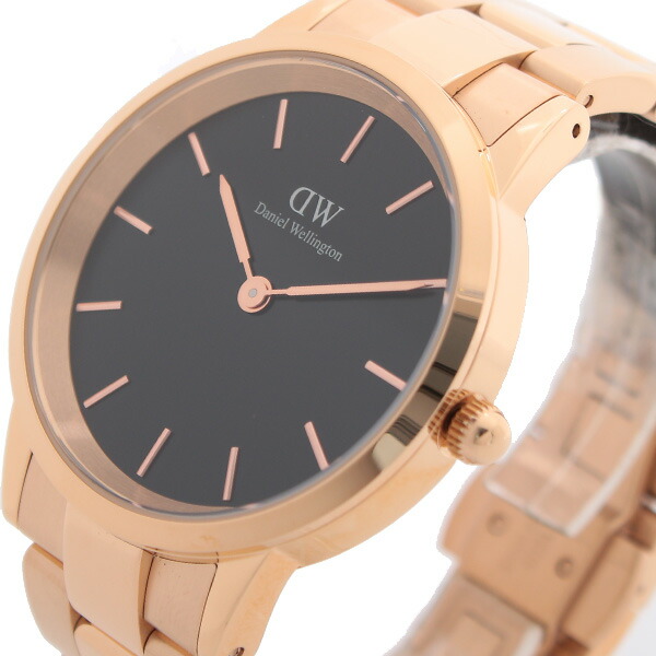ダニエルウェリントン ウオッチ ICONIC LINK 40 さくら色ゴールド DW00100344 黒いこと