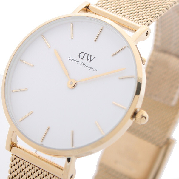 ダニエルウェリントン ウオッチ PETITE MESH 32白いこと DW00100348 レディース 白いこと ゴールド