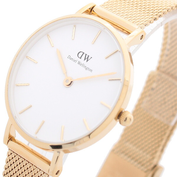ダニエルウェリントン ウオッチ PETITE MESH 28 白いこと DW00100350 レディース 白いこと ゴールド