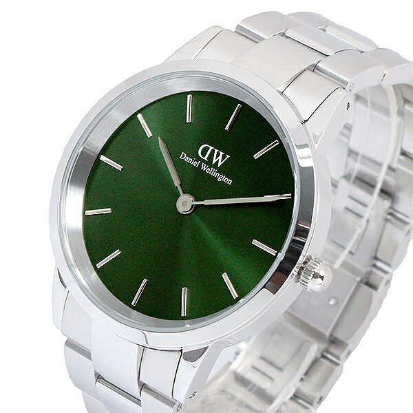 ダニエルウェリントン ウォッチ ICONIC LINK EMERALD 40 しろがね色 DW00100427 緑であること