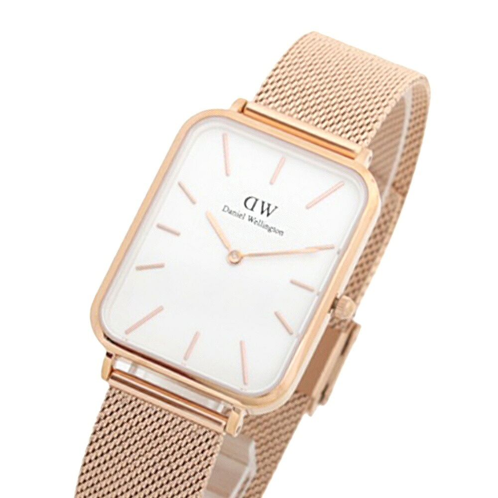 ダニエルウェリントン DANIEL WELLINGTON QUADRO DW00100465 ウオッチ レディース DW 白いこと 石英 クアドロ 真四角 メッシュ