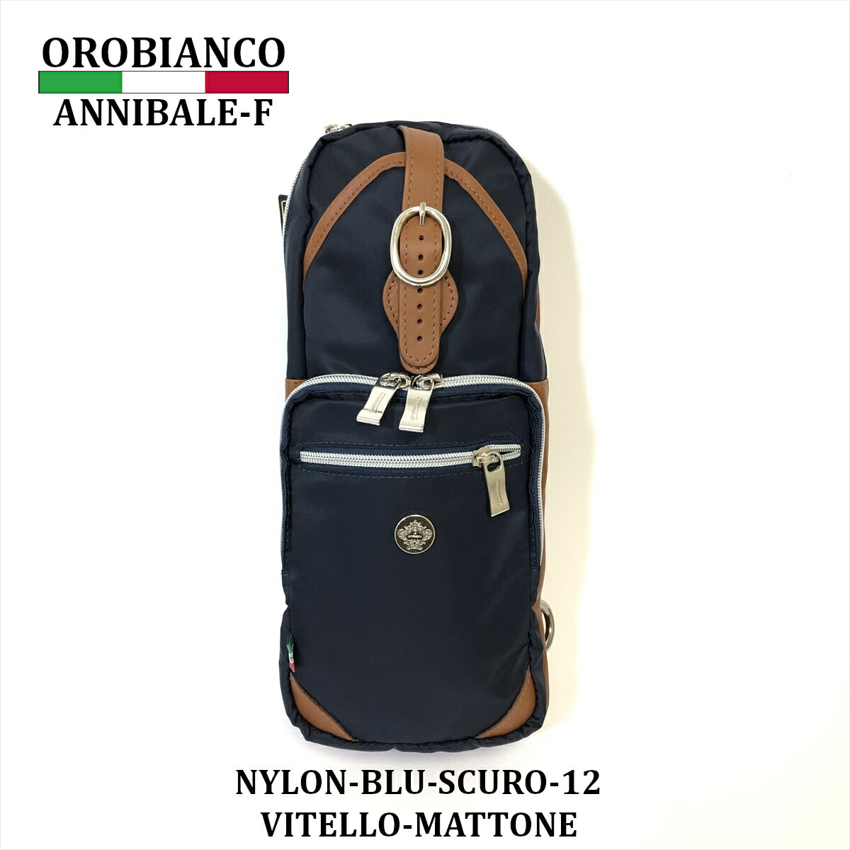 イタリア製 カジュアル ショルダーバッグ Orobianco Nylon Blu Scuro 12 カバン Blue メンズ オロビアンコ ボディバッグ Annibale F イタリア製 Vitello Mattone メンズ 鞄 カジュアル スポーツ 並行輸入品 With The Heart大人のコーディネートにマッチするボディー