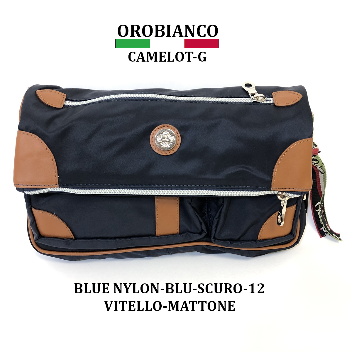 Orobianco オロビアンコ メンズバッグ ショルダーバッグ クラッチバッグ Camelot G イタリア製 Blue Nylon Blu Scuro 12 バッグ Vitello Mattone カジュアルスタイル 斜めがけ クラッチバッグ メンズ カバン 鞄 カジュアル スポーツ 並行輸入品 With The Heart荷物量を