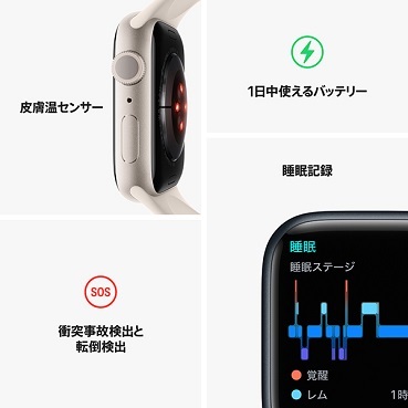 Apple Watch Series8 モデル ミッドナイトアルミニウムケースと