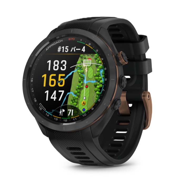 ガーミン GARMIN Approach S70 47粍 Black Bronze Edition 模範例 ウオッチ型GPSゴルフナビ 010-02746-71 2024年新色つや スマートウォッチ役立つこと