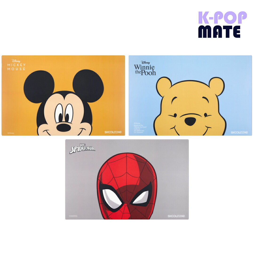 【公式】SKOOLOOKS DISNEY (ミッキーマウス, くまのプーさん), MARVEL(スパイダーマン) デスクマット / マウスパッド画像