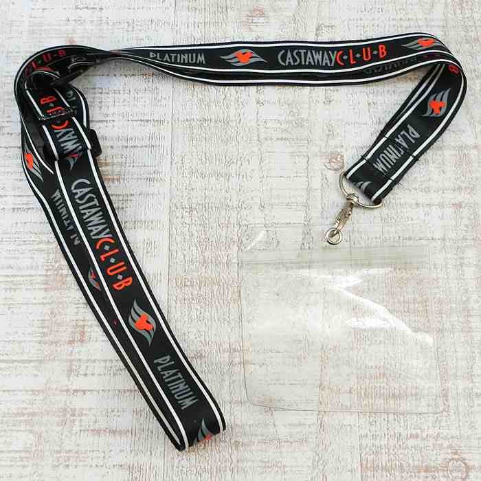 ディズニークルーズライン　キャスタウェイクラブ　プラチナ　ランヤード　IDケース Disney Cruise Line 25th Anniversary Platinum Lanyard