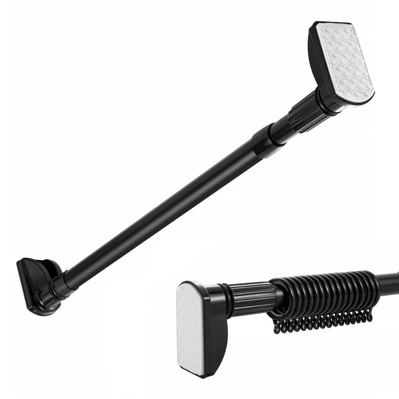 ?力 突っ張り棒4m以上 直径 32.5mm 耐荷重15~45kg ツッパリ棒 2m 3m 4m 幅250~450cm カーテンレール 突っ張り棒 3.5m以上 カーテンリング20個を含む、 (250~450cm, ブラック)