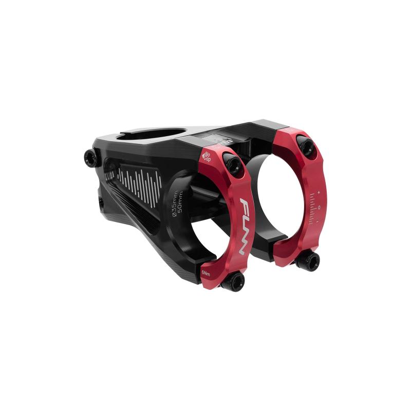 Funn イコライザー 自転車ステム 10mmドロップまたはライズ 35mmバークランプ (長さ50mm、レッド)