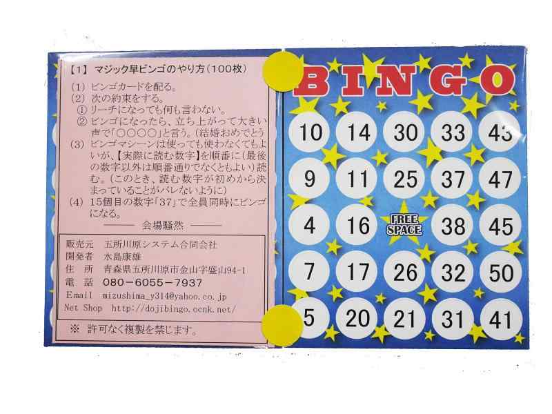 マジックビンゴ(100枚)