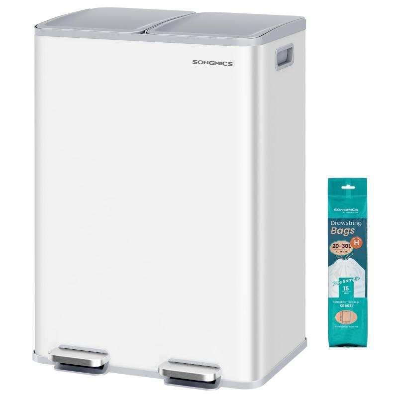 楽天市場】SONGMICSゴミ箱2分別20L+30L幅29cm観音開きペダル式スリム
