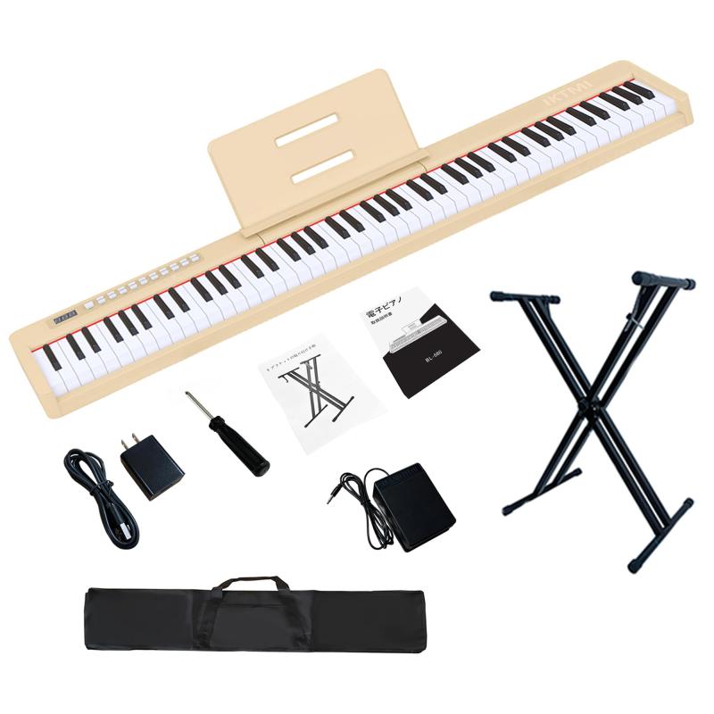 電子ピアノ 88鍵盤 木製 ピアノ 88鍵 ペダル付き スタンド一体型 Amazon.co.jp: IKTMI 電子ピアノ 88鍵盤 電子 ピアノ 木製 88鍵