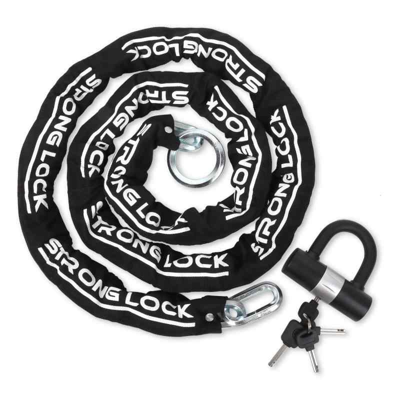 AKM バイクロック【高い耐切断性】極太チェーンロック φ(直径)12mm×2500mm U字ロック付き 自転車原付オートバイク 8,906円