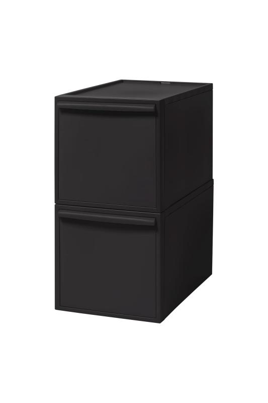 ライクイット (like-it) 収納ボックス 約幅32×奥52×高62.6cm 日本製 クローゼットシステム 引出し (M) 3個組 オールブラックブラック CS-D2 3P 累計販売数270万台突破 7,636円