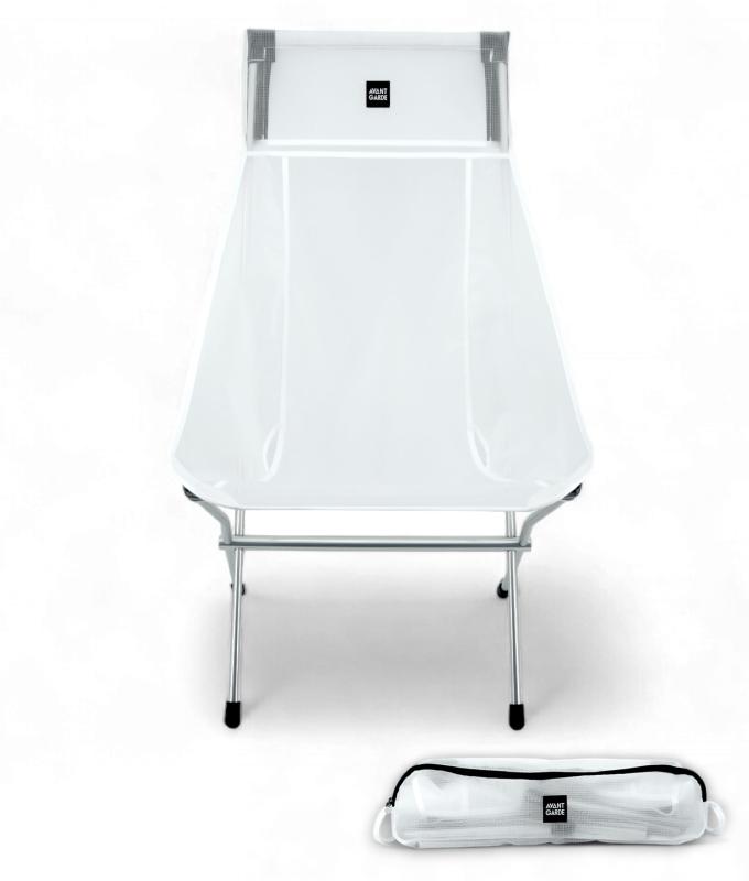 [ AVANT GARDE ] LightTrend アウトドアチェア 軽量 1.3kg 高強度 透明感 人間工学設計 140kg耐荷重 コンパクト収納 収納ポーチ付き 携帯便利 高機能性素材 Polyamide 6 超々ジュラルミン A7075 ハイバ画像