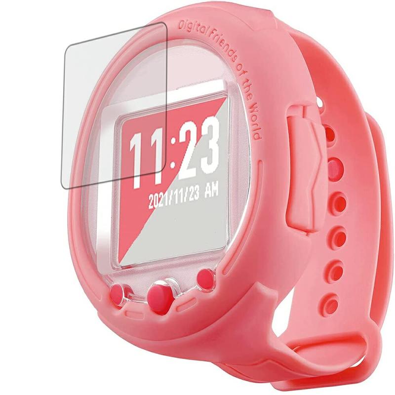 [2枚セット]ClearView(クリアビュー) たまごっち スマート Tamagotchi Smart Coralpink 用[安心の5大機能衝撃吸収・ブルーライトカット]液晶保護フィルム 反射防止・抗菌・気泡レス 日本製画像