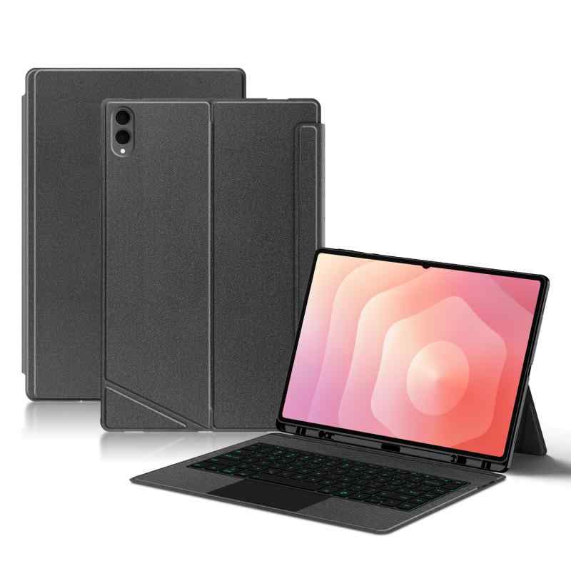 縦置き対応 Galaxy Tab S11 Ultra 14.6インチ用の キーボード タッチパッド バックライト付き マグネット式 ケース 分離式 キーボードケース 磁気吸着 トラックパッド付き
