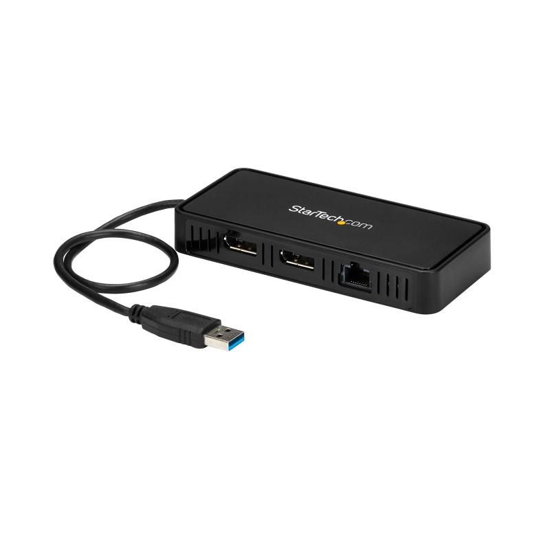 StarTech.com USB 3.0接続 ミニ ドッキングステーション Mac/Windows対応 デュアルDisplayPortモニタ対応 4K/60Hz GbEポート USBA2DPGB