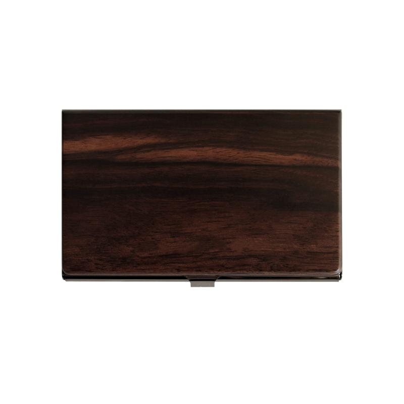 [+LUMBER] 「CARD CASE」重厚感のあるステンレス素材と銘木をあわせた木製名刺入れ・カードケース (黒檀)