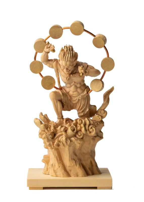 極小仏 雷神 （木製：ツゲ）＿木彫り 仏像 仏像ワールド（GSBらいじん