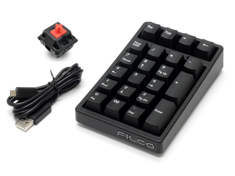FILCO Majestouch TenKeyPad 2 Professional PBT2色成形キーキャップ CHERRY MX 静音赤軸 NumLock非連動 22キー USB 黒