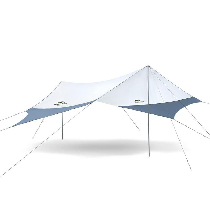 Naturehike キャンプ用タープ 防水軽量 天幕 テントシート キャンプマット 収納バッグ付き ヘキサゴン防水性の日除け屋外サンシェードキャンプ サンシェルター 大スペース(グレー＋ブルー, L) 12,885円