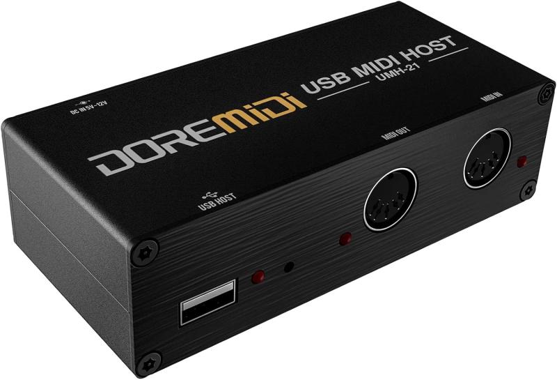 USB MIDIホストボックス MIDIインターフェイスからMIDIコンバーター ブラック (UMH-21)