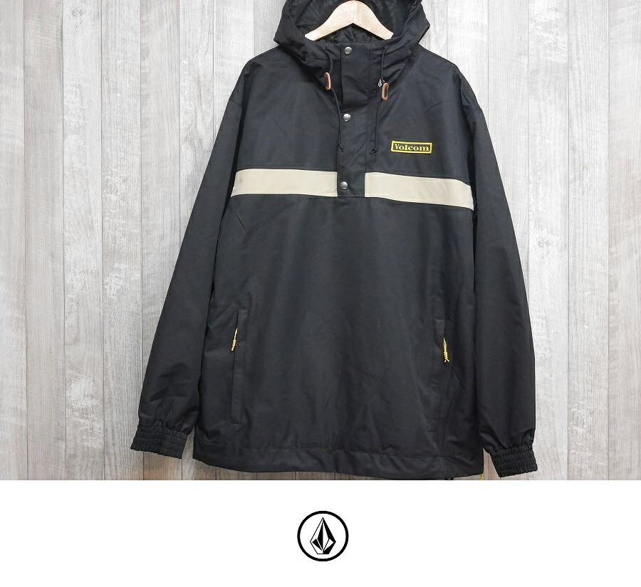 23-24 VOLCOM 御召しもの LONGO PULLOVER JACKET - BLACK スノーボード 上衣 国内置き目品