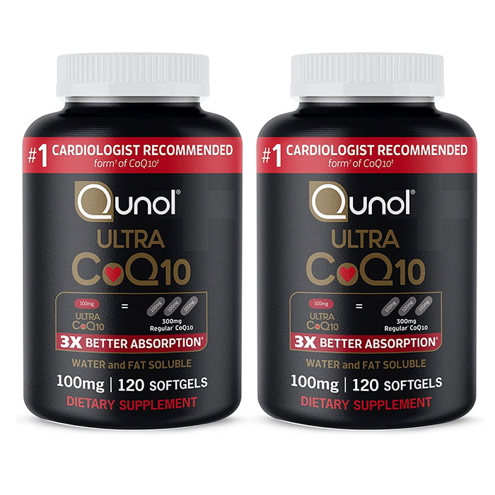 お得な大容量パック！Qunol　(クノール）社　Q10　 超3倍速吸収コエンザイムQ10サプリメント120 カプセル×2本 合計240カプセル　CoQ10 100mg Softgels - Qunol Ultra 3x Better Absorption Coenzyme Q10画像