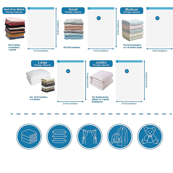 【楽天市場】アメリカで大ヒット！20パック 圧縮・真空保存バッグ 収納用品 スペースセーバーバッグ 引っ越し・オーガナイズ・衣替え 20
