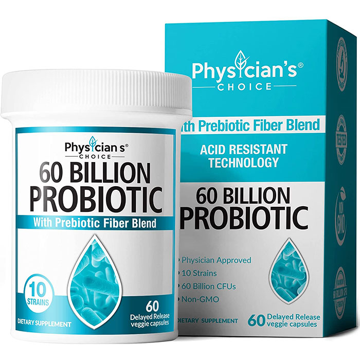大静電容量！プロバイオティクス 乳酸菌600億 60粒入り口・入口 2ヵ月分 Physician\u0027s CHOICE Probiotics 60 Billion CFU
