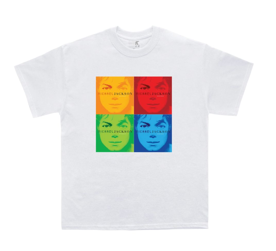 Michael Jackson 公式サイト商品 マイケルジャクソン Invincible Quad Album T-Shirt ホワイト Tシャツ メンズ レディース ユニセックス 100% Ringspun Cotton｜Wolfgang G 10,877円