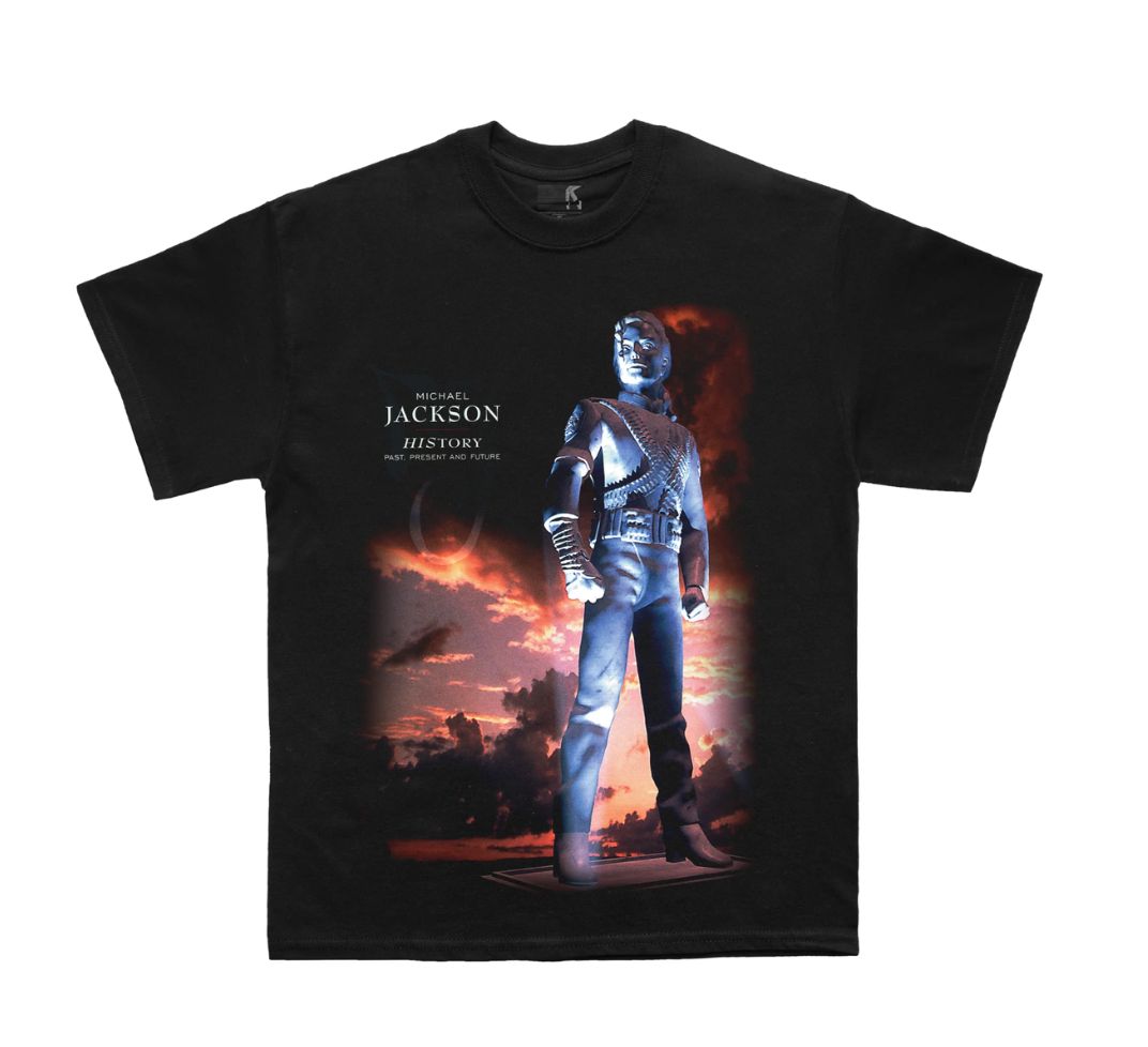 Michael Jackson 公式サイト商品 マイケルジャクソン HISTORY Album Tシャツ ブラック メンズ レディース ユニセックス コットン｜Wolfgang G