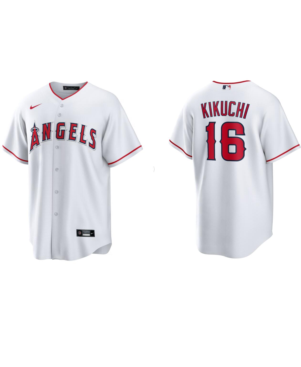 【正規品】MLB オープン戦・開幕戦　オフィシャル・エンジェルス　菊池雄星 ナイキ ホーム レプリカユニフォーム　Los Angeles Angels Yusei Kikuchi Nike White Home Replica Jersey