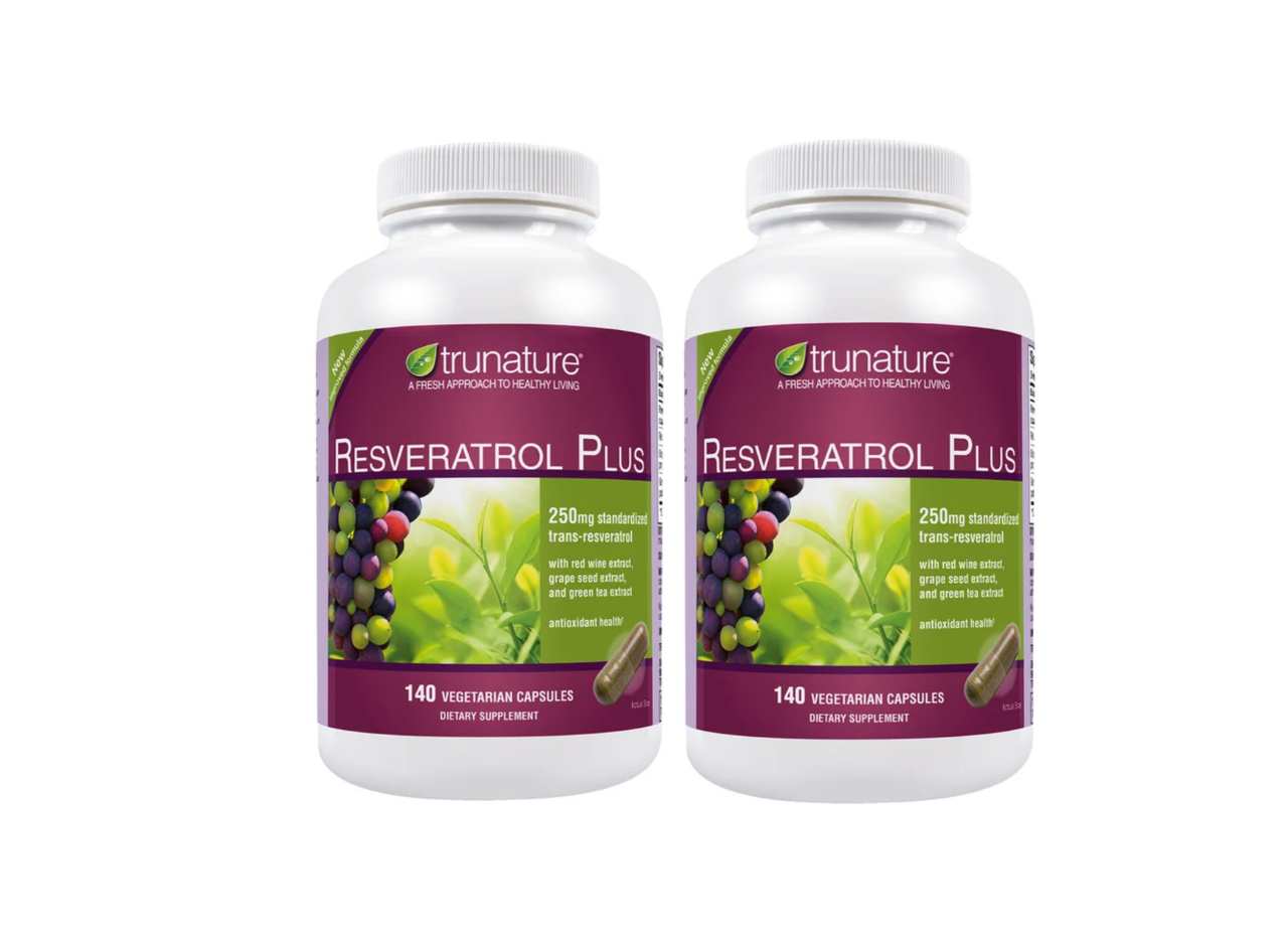 【もらって嬉しいサプリメントケース・プレゼント中】Trunature社　レスベラトロール　Resveratrol Plus 250mg 250mg　/140cap　trunature 140 Vegetarian Capsules画像
