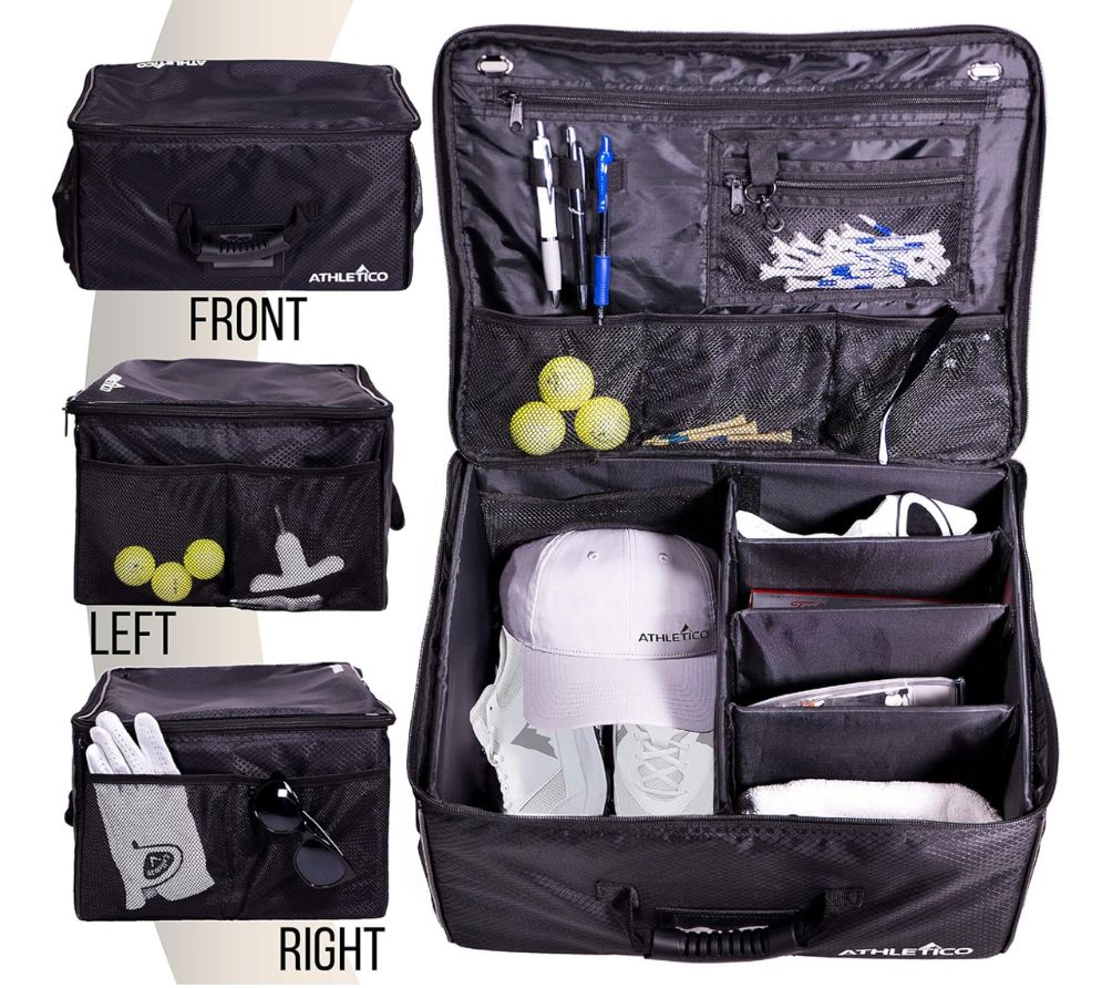 【車内ゴルフ収納革命】Athletico ゴルフトランクオーガナイザーストレージ(ブラック) Athletico Golf Trunk Organizer Storage - Car Golf Locker to Store Golf|Wolfgang G
