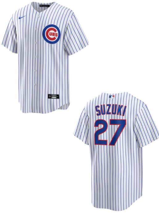 【数量限定、今シーズン見逃せない一着】MLB オフィシャル・シカゴ・カブス所属、鈴木誠也選手のNike製ホームレプリカユニフォーム　Seiya Suzuki Chicago Cubs Nike Home Replica Jersey - White
